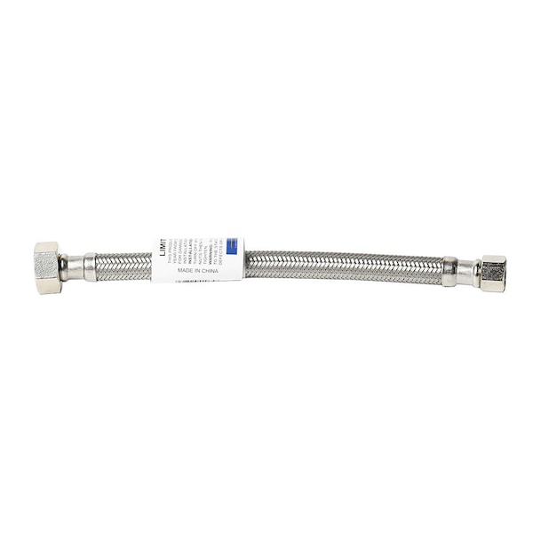Thrifco Plumbing 3/8 Inch Comp x 1/2 Inch FIP x 16 Inch Long Stainless Steel Faucet Riser 4401427 - main